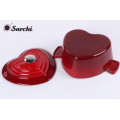 Esmalte de forma de corazón horno holandés Cookware